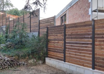 valla de madera tratada para jardín