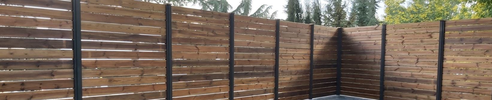 valla de madera tratada para exterior